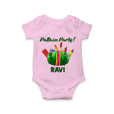 Pattasu Party Diwali Romper  - BABY PINK - New Born (Chest 14")