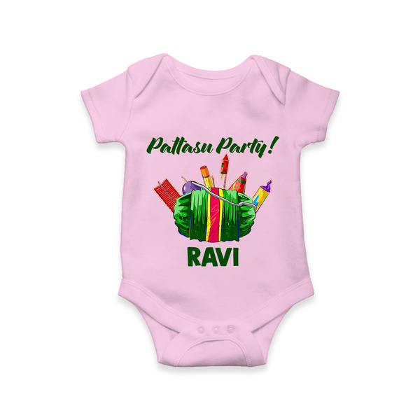 Pattasu Party Diwali Romper  - BABY PINK - New Born (Chest 14")