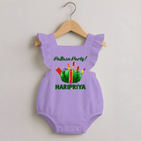 Pattasu Party Diwali Romper Frock  - LILAC - 0 - 3 Months Old (Chest 19")