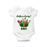 Pattasu Party Diwali Romper  - WHITE - New Born (Chest 14")