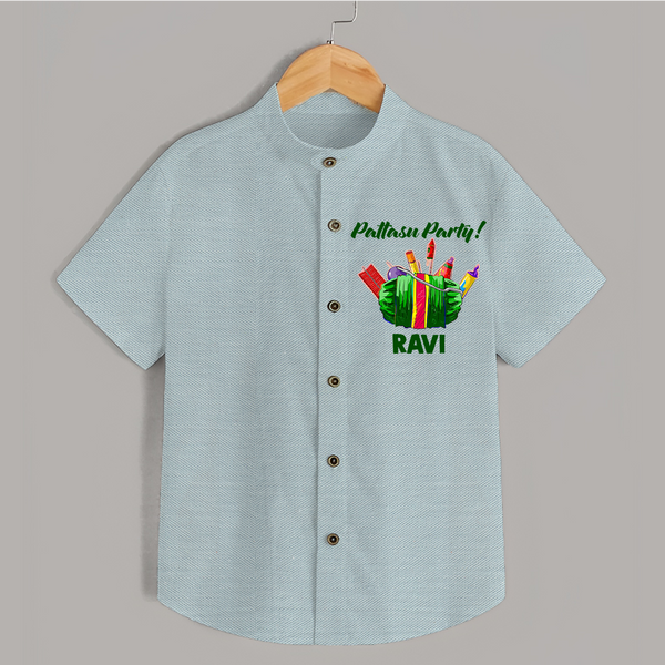 Pattasu Party Diwali Shirt  - ARCTIC BLUE - 0 - 6 Months Old (Chest 23")