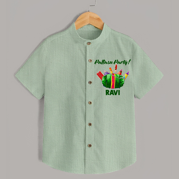 Pattasu Party Diwali Shirt  - MINT GREEN - 0 - 6 Months Old (Chest 23")