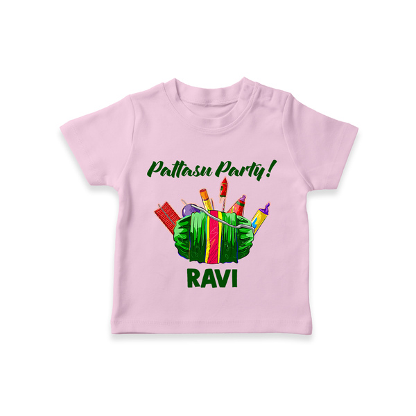 Pattasu Party Diwali T shirt  - BABY PINK - 0-5 Months Old (Chest 17")