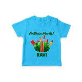 Pattasu Party Diwali T shirt  - SKY BLUE - 0-5 Months Old (Chest 17")