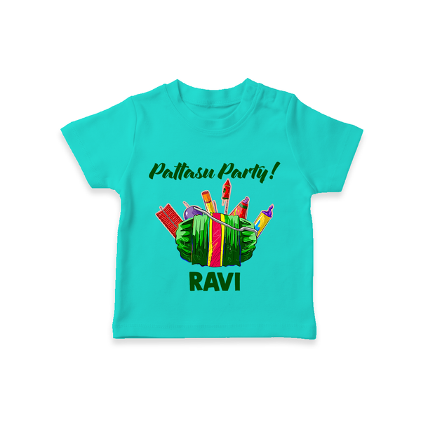 Pattasu Party Diwali T shirt  - TEAL - 0-5 Months Old (Chest 17")