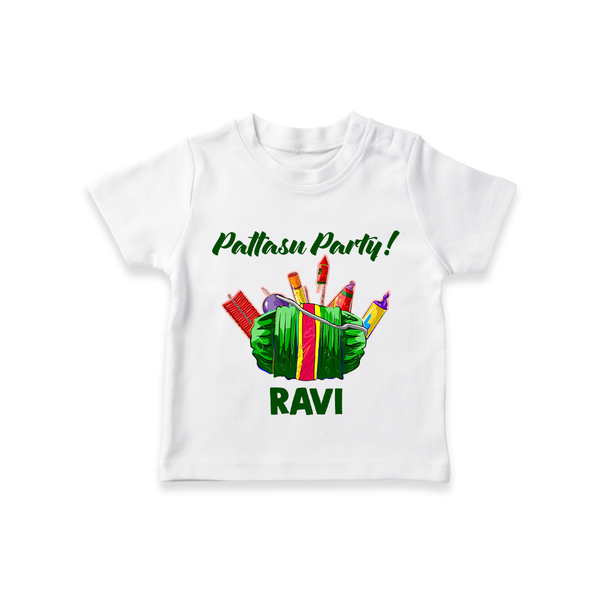 Pattasu Party Diwali T shirt  - WHITE - 0-5 Months Old (Chest 17")