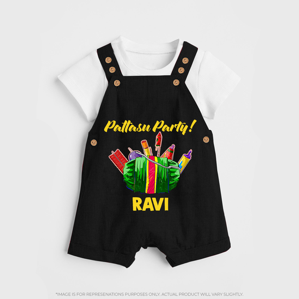 Pattasu Party Diwali Dungaree  - BLACK - 0 - 5 Months Old (Chest 18")