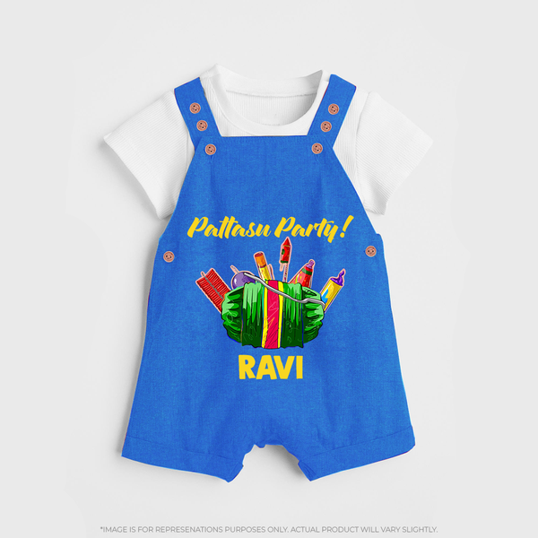 Pattasu Party Diwali Dungaree  - COBALT BLUE - 0 - 5 Months Old (Chest 18")