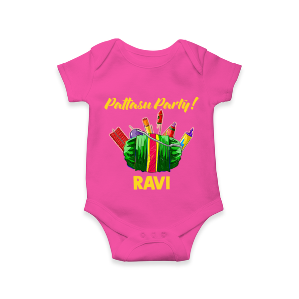 Pattasu Party Diwali Romper  - HOT PINK - New Born (Chest 14")