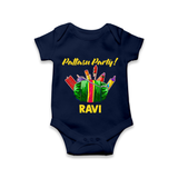 Pattasu Party Diwali Romper  - NAVY BLUE - New Born (Chest 14")