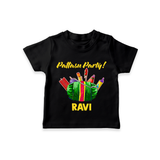 Pattasu Party Diwali T shirt  - BLACK - 0-5 Months Old (Chest 17")