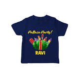 Pattasu Party Diwali T shirt  - NAVY BLUE - 0-5 Months Old (Chest 17")
