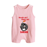 Diwali Mass Celebration Button Romper  - BABY PINK - New Born (Chest 18")