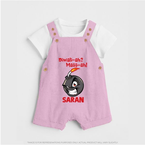 Diwali Mass Celebration Dungaree  - BABY PINK - 0 - 5 Months Old (Chest 18")