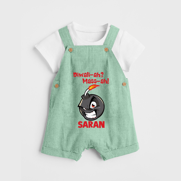Diwali Mass Celebration Dungaree  - MINT GREEN - 0 - 5 Months Old (Chest 18")