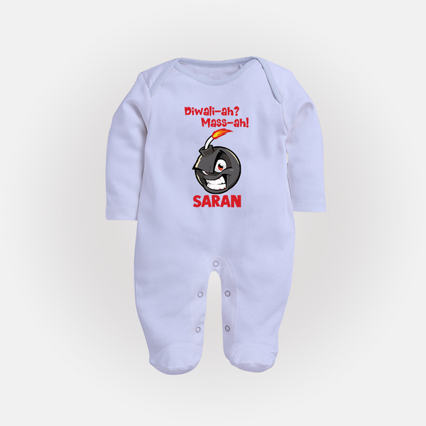 Diwali Mass Celebration Full Body Suit  - BABY BLUE - New Born (Chest 7.5")