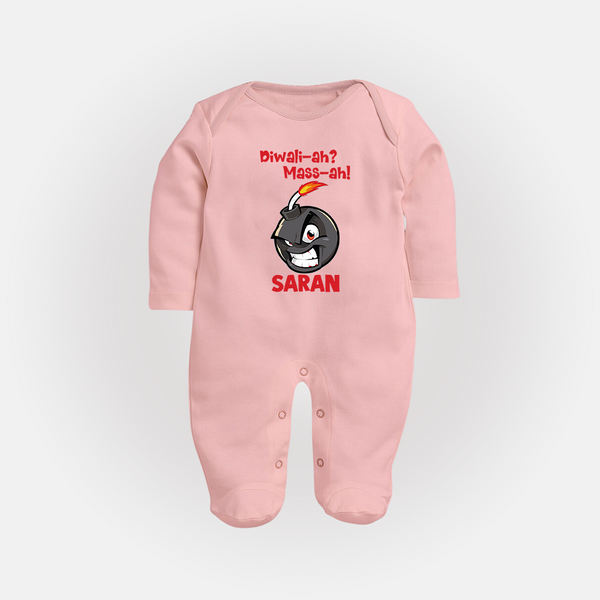 Diwali Mass Celebration Full Body Suit  - BABY PINK - New Born (Chest 7.5")