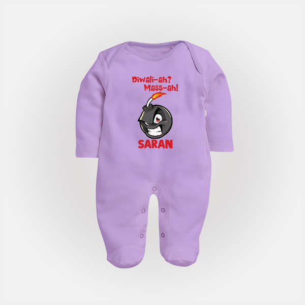 Diwali Mass Celebration Full Body Suit  - LILAC - New Born (Chest 7.5")