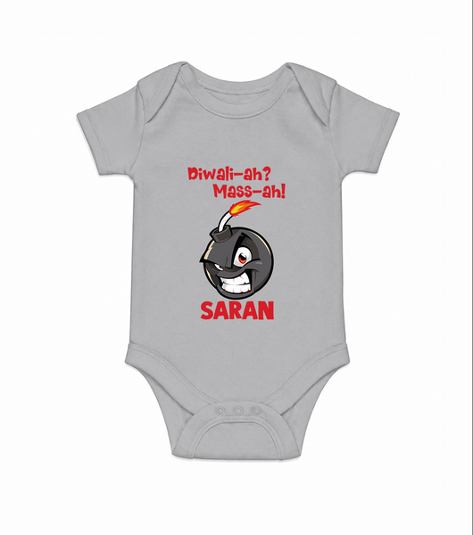 Diwali Mass Celebration Romper  - GREY - New Born (Chest 14")