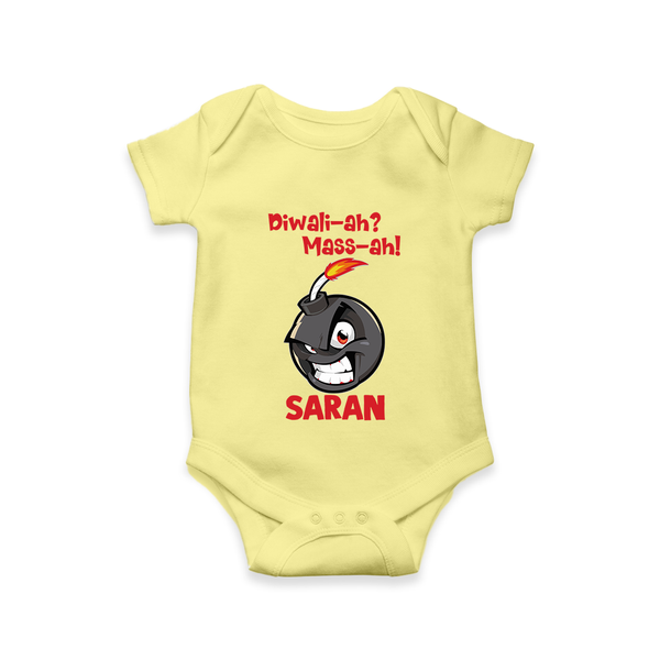 Diwali Mass Celebration Romper  - PASTEL YELLOW - New Born (Chest 14")