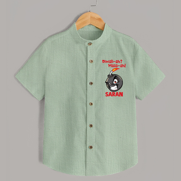Diwali Mass Celebration Shirt  - MINT GREEN - 0 - 6 Months Old (Chest 23")