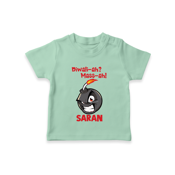 Diwali Mass Celebration T shirt  - MINT GREEN - 0-5 Months Old (Chest 17")