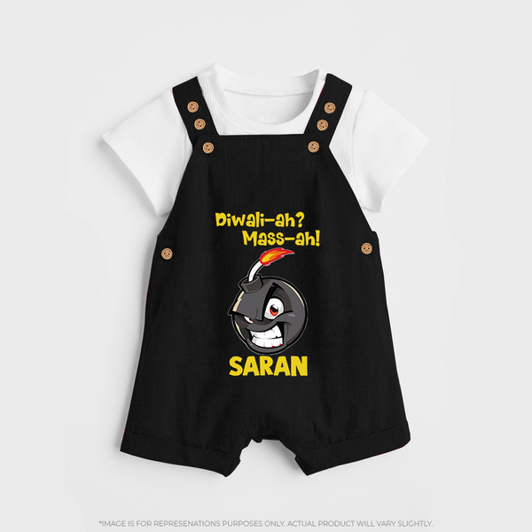 Diwali Mass Celebration Dungaree  - BLACK - 0 - 5 Months Old (Chest 18")