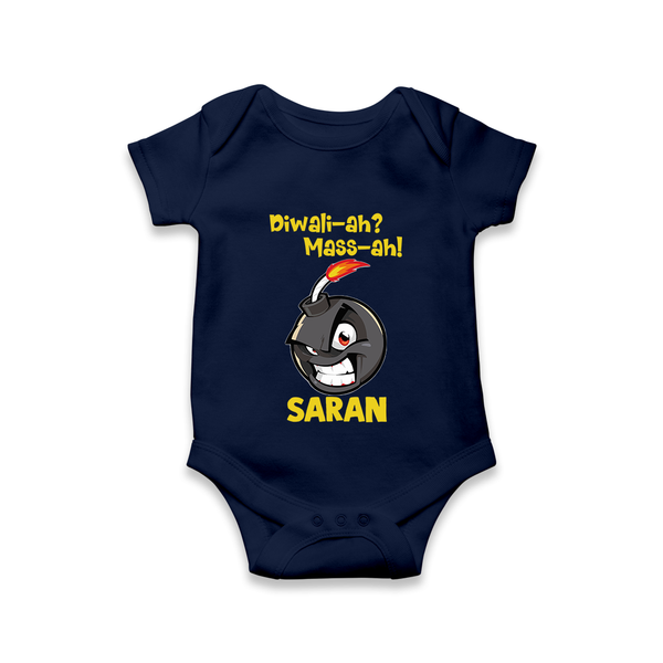 Diwali Mass Celebration Romper  - NAVY BLUE - New Born (Chest 14")