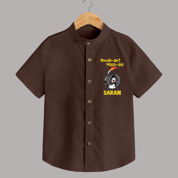 Diwali Mass Celebration Shirt  - CHOCOLATE BROWN - 0 - 6 Months Old (Chest 23")