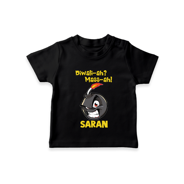 Diwali Mass Celebration T shirt  - BLACK - 0-5 Months Old (Chest 17")