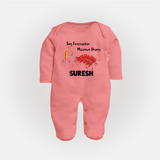 Tiny Firecracker Diwali Full Body Suit  - PEACH - New Born (Chest 7.5")