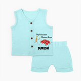 Tiny Firecracker Diwali Jabla Set  - BABY BLUE - 0 - 3 Months Old (Chest 9.8")