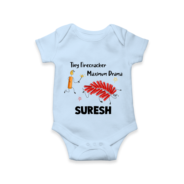 Tiny Firecracker Diwali Romper  - BABY BLUE - New Born (Chest 14")