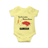 Tiny Firecracker Diwali Romper  - PASTEL YELLOW - New Born (Chest 14")