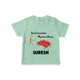 Tiny Firecracker Diwali T shirt  - MINT GREEN - 0-5 Months Old (Chest 17")