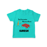 Tiny Firecracker Diwali T shirt  - TEAL - 0-5 Months Old (Chest 17")