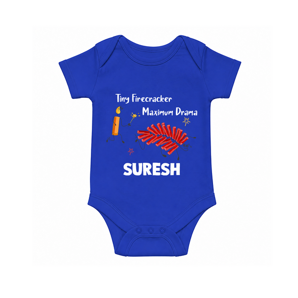 Tiny Firecracker Diwali Romper  - COBALT BLUE - New Born (Chest 14")