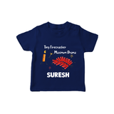 Tiny Firecracker Diwali T shirt  - NAVY BLUE - 0-5 Months Old (Chest 17")