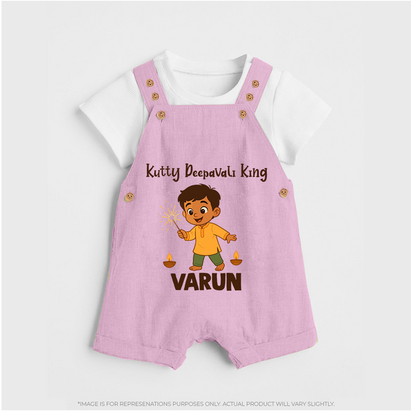Kutty Deepavali King Dungaree  - BABY PINK - 0 - 5 Months Old (Chest 18")