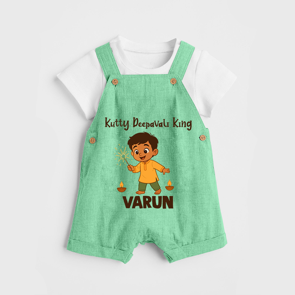 Kutty Deepavali King Dungaree  - GREEN - 0 - 5 Months Old (Chest 18")