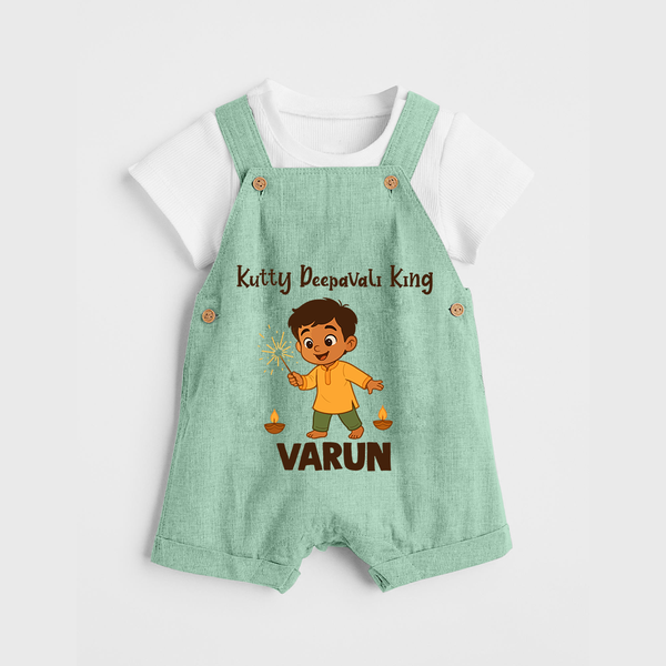 Kutty Deepavali King Dungaree  - MINT GREEN - 0 - 5 Months Old (Chest 18")