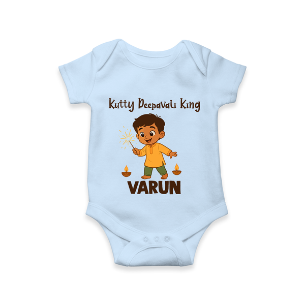 Kutty Deepavali King Romper  - BABY BLUE - New Born (Chest 14")