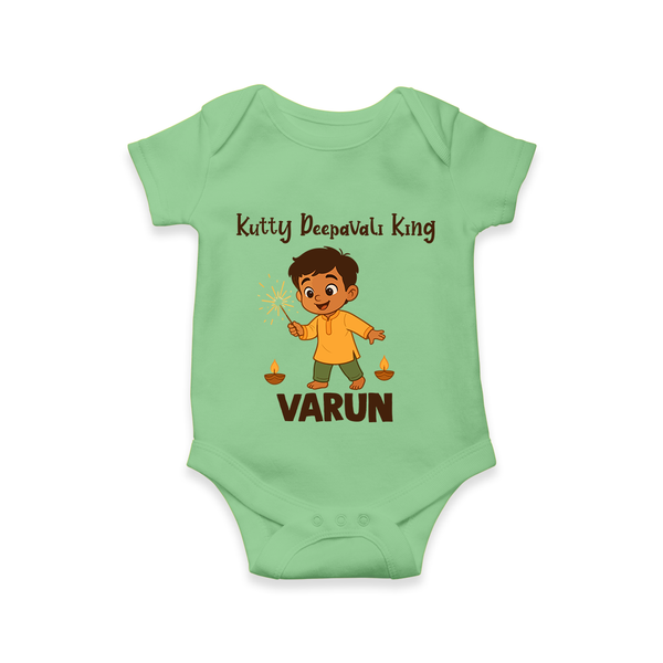 Kutty Deepavali King Romper  - GREEN - New Born (Chest 14")
