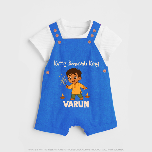 Kutty Deepavali King Dungaree  - COBALT BLUE - 0 - 5 Months Old (Chest 18")