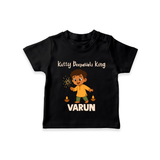 Kutty Deepavali King T shirt  - BLACK - 0-5 Months Old (Chest 17")