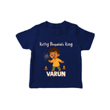 Kutty Deepavali King T shirt  - NAVY BLUE - 0-5 Months Old (Chest 17")