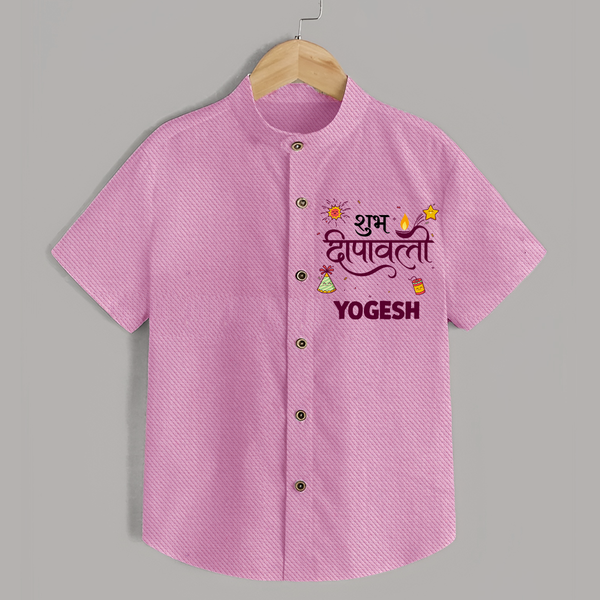  Deepavali Celebration Shirt  - BABY PINK - 0 - 6 Months Old (Chest 23")