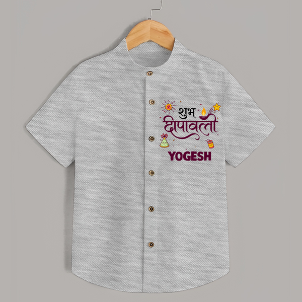  Deepavali Celebration Shirt  - GREY - 0 - 6 Months Old (Chest 23")