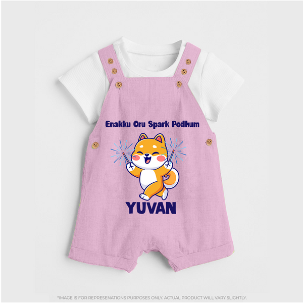 Enakku Oru Spark Podhum Diwali Dungaree  - BABY PINK - 0 - 5 Months Old (Chest 18")
