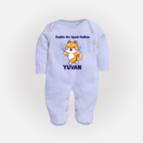 Enakku Oru Spark Podhum Diwali Full Body Suit  - BABY BLUE - New Born (Chest 7.5")